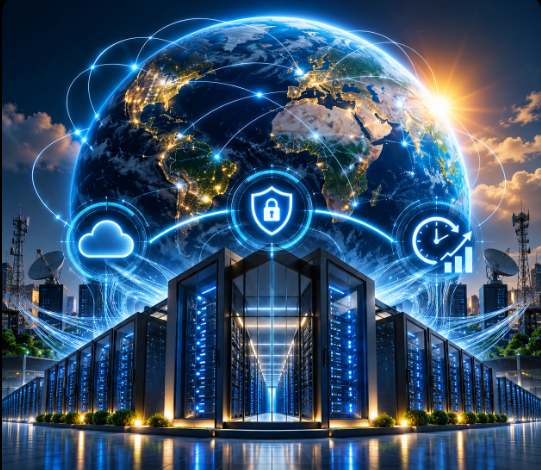Global data centre network connecting cloud, security, and operations